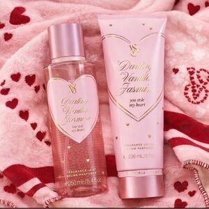 Victoria's Secret Valentine 2026 Darling Vanilla Jasmine Set and VS cozy blanket